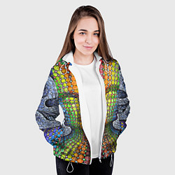 Куртка с капюшоном женская Оптические стёкла, цвет: 3D-белый — фото 2