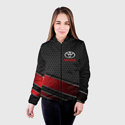 Куртка с капюшоном женская Toyota auto car, цвет: 3D-черный — фото 2