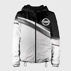 Куртка с капюшоном женская Nissan logo auto, цвет: 3D-черный