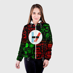 Куртка с капюшоном женская Twenty one pilots music steel, цвет: 3D-белый — фото 2