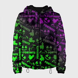 Куртка с капюшоном женская Fortnite кислота неоновая, цвет: 3D-черный