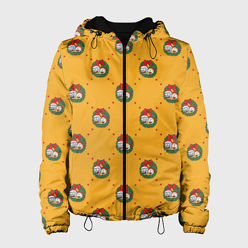 Женская куртка Рик и Морти Новый год паттерн / 3D-Черный – фото 1