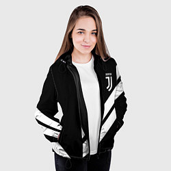 Куртка с капюшоном женская Juventus line white, цвет: 3D-черный — фото 2
