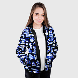 Куртка с капюшоном женская Fortnite neon game steel, цвет: 3D-черный — фото 2