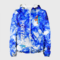 Куртка с капюшоном женская Portal 2 flame blue, цвет: 3D-белый