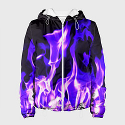 Куртка с капюшоном женская Неоновый огненный стиль, цвет: 3D-белый