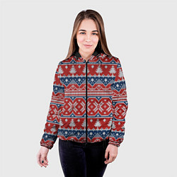 Куртка с капюшоном женская New year pattern, цвет: 3D-черный — фото 2