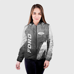 Куртка с капюшоном женская Ford - grey gradient вертикально, цвет: 3D-черный — фото 2