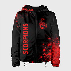 Куртка с капюшоном женская Scorpions - red gradient вертикально, цвет: 3D-черный