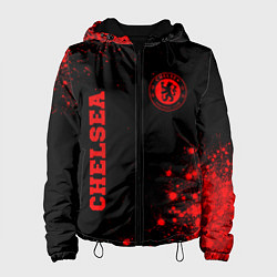 Куртка с капюшоном женская Chelsea - red gradient вертикально, цвет: 3D-черный