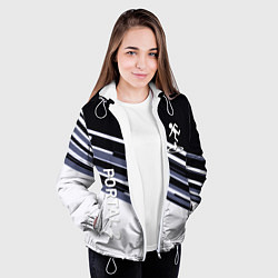 Куртка с капюшоном женская Portal line geometry, цвет: 3D-белый — фото 2