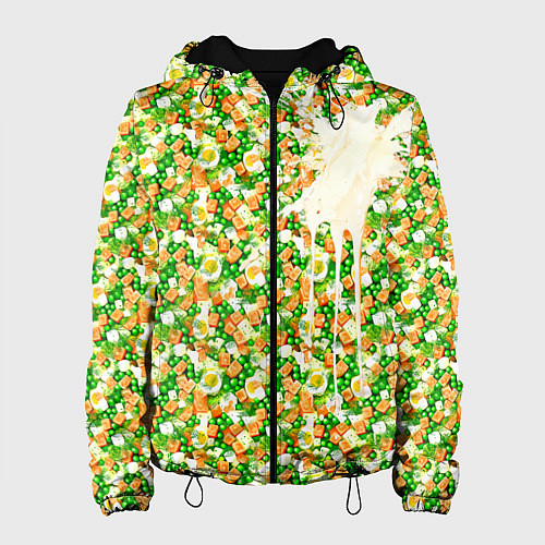 Женская куртка Салат Оливье с майонезом / 3D-Черный – фото 1