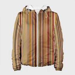 Куртка с капюшоном женская Полосатость, цвет: 3D-белый