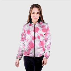 Куртка с капюшоном женская Розовый тай дай, цвет: 3D-черный — фото 2