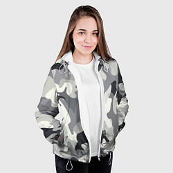 Куртка с капюшоном женская Бело-серый камуфляж, цвет: 3D-белый — фото 2