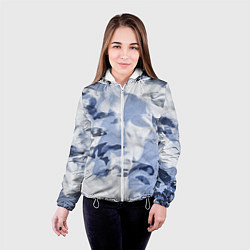 Куртка с капюшоном женская Альпийский камуфляж, цвет: 3D-белый — фото 2