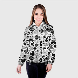 Куртка с капюшоном женская Микки Маус узор, цвет: 3D-белый — фото 2