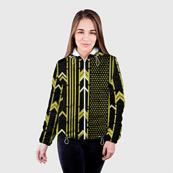 Куртка с капюшоном женская Закулисье классика на чёрном фоне, цвет: 3D-белый — фото 2