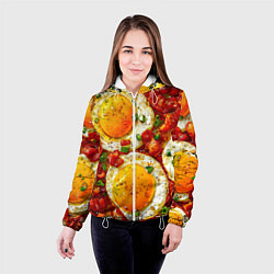 Куртка с капюшоном женская Яичница-глазунья, цвет: 3D-белый — фото 2
