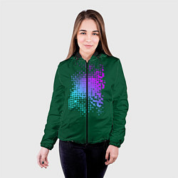 Куртка с капюшоном женская Брызги - градиент, цвет: 3D-черный — фото 2