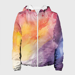 Куртка с капюшоном женская Краски акварели, цвет: 3D-белый