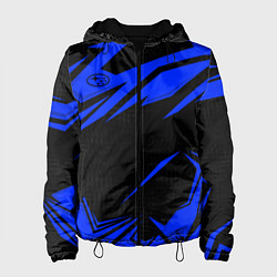 Куртка с капюшоном женская Субару - синий, цвет: 3D-черный