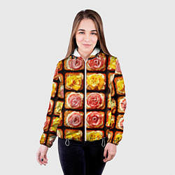 Куртка с капюшоном женская Бутерброды, цвет: 3D-белый — фото 2