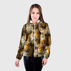 Куртка с капюшоном женская Зайцы, цвет: 3D-белый — фото 2