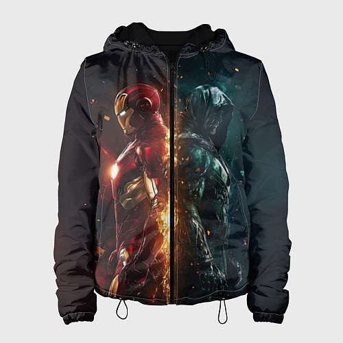 Женская куртка Железный Человек - Доктор Дум / 3D-Черный – фото 1
