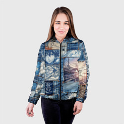 Куртка с капюшоном женская Пэчворк с мотивами аниме, цвет: 3D-черный — фото 2