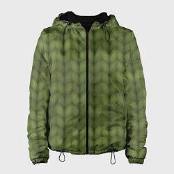 Куртка с капюшоном женская Лесное тепло, цвет: 3D-черный