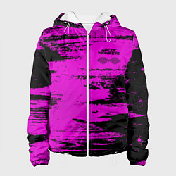 Куртка с капюшоном женская Arctic Monkeys - Розовые разводы, цвет: 3D-белый