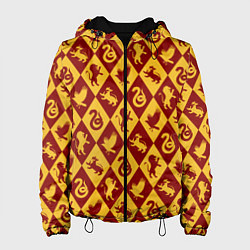 Куртка с капюшоном женская Гарри Поттер факультеты, цвет: 3D-черный