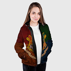Куртка с капюшоном женская Hogwarts emblem, цвет: 3D-черный — фото 2