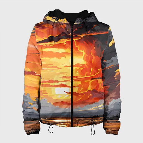 Женская куртка Багровый закат / 3D-Черный – фото 1