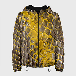 Куртка с капюшоном женская Красивая кожа змеи, цвет: 3D-черный