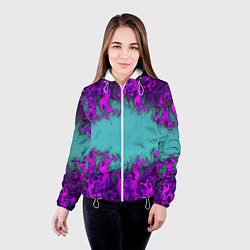 Куртка с капюшоном женская Фиолетовое пламя, цвет: 3D-белый — фото 2