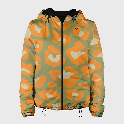 Женская куртка Рыже-зеленый леопардовый / 3D-Черный – фото 1