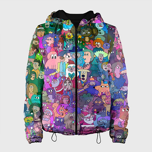 Женская куртка Новогодний виммельбух / 3D-Черный – фото 1