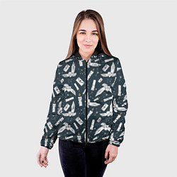 Куртка с капюшоном женская Гарри Поттер - паттерн c Буклей и письмом, цвет: 3D-черный — фото 2