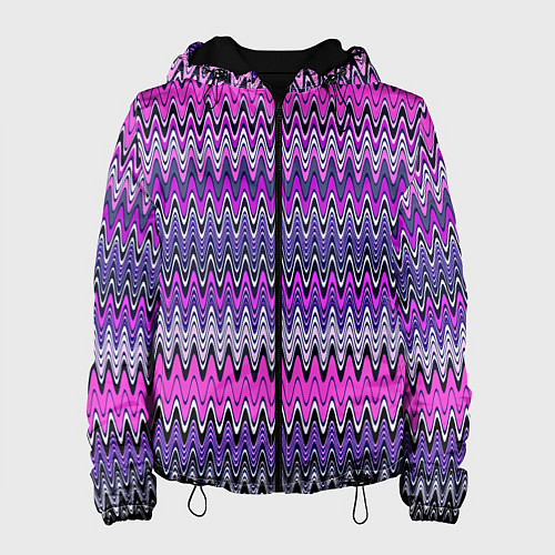 Женская куртка Сиренево-розовый узоры / 3D-Черный – фото 1