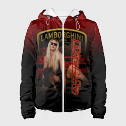 Куртка с капюшоном женская Девушка и Lamborghini, цвет: 3D-белый