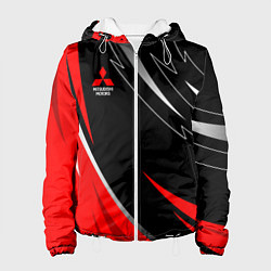 Куртка с капюшоном женская Mitsubishi - red and black, цвет: 3D-белый