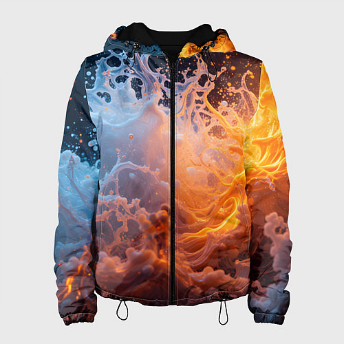 Женская куртка Брызги воды и огня / 3D-Черный – фото 1