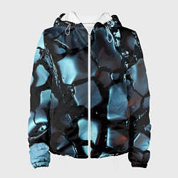 Куртка с капюшоном женская The liquid substance is grey, цвет: 3D-белый