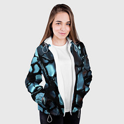 Куртка с капюшоном женская The liquid substance is grey, цвет: 3D-белый — фото 2