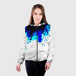Куртка с капюшоном женская Синяя кровь андроида, цвет: 3D-черный — фото 2