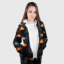 Куртка с капюшоном женская Черные уточки, цвет: 3D-белый — фото 2