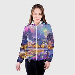 Куртка с капюшоном женская Настроение рождества, цвет: 3D-белый — фото 2