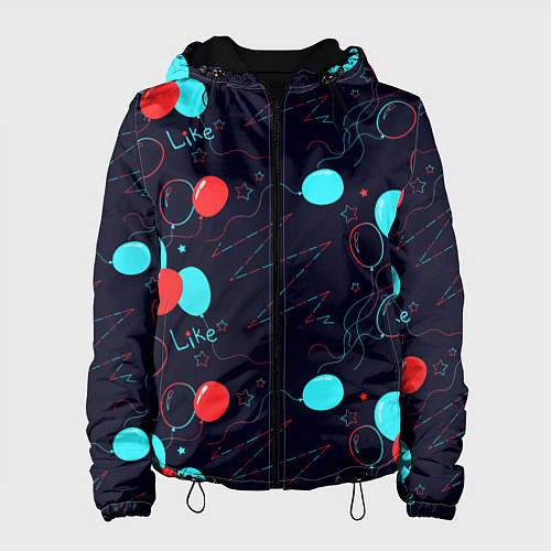 Женская куртка Воздушные шары для праздника / 3D-Черный – фото 1